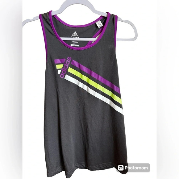 Adidas Gray/ Purple Racerback Tank- Women’s Large - Picture 1 of 3